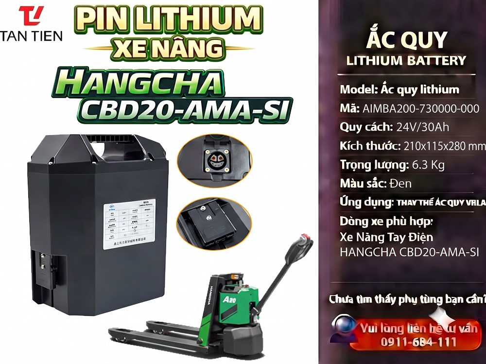 Pin Xe Nâng HANGCHA CBD20-AMA-SI 24V/30Ah